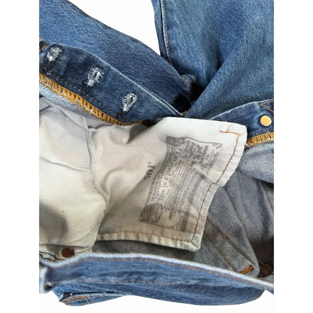 Levi’s 501 Original Fit Jeans Mens W31 L30 Button Fly Medium Wash Denim
